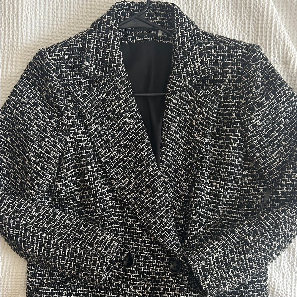 Anne Fontaine Black and White long peacoat